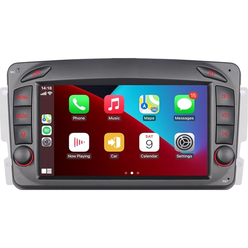 Car Radio Compatible with Wireless Carplay/Android Car for Mercedes Benz CLK W168 W203 W209 W639 Vaneo W463 C208 W208 W170 with IPS Touch Screen/Bluetooth/Mirror Link/FM/AM/USB