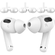 AhaStyle 3 Pairs AirPods 3 Silicone Earbuds Anti Slip Not Fit in Charging Case Compatible with Apple AirPods 3 2021 (3 Pairs Large, White)