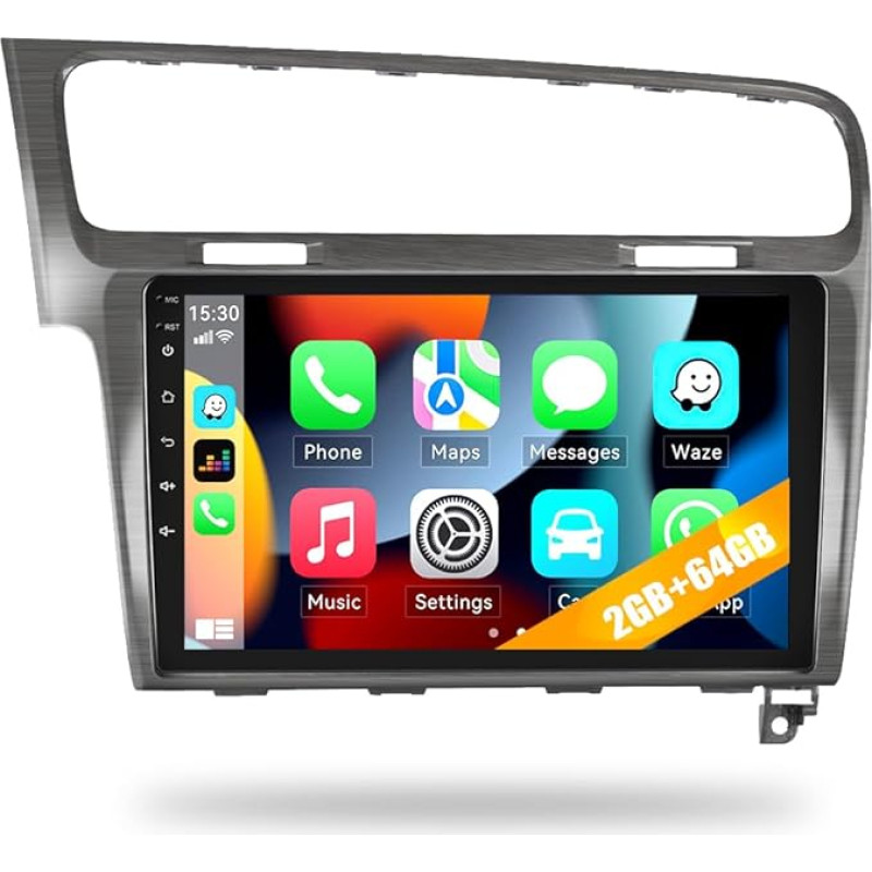 2G + 64G CAMECHO Android 13 Car Radio for VW Golf 7 MK7 2013-2018 with Navi Carplay Android Car, 10 Inch Car Radio Touch Display Bluetooth RDS/FM MirrorLink and USB + Reversing Camera