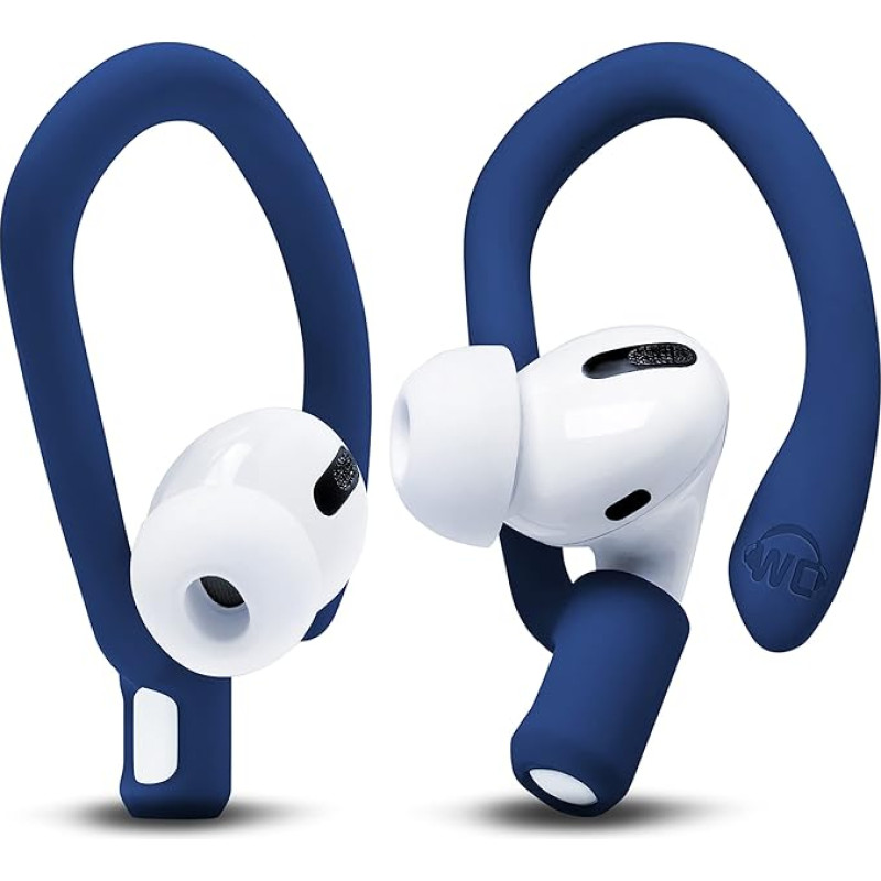 WC HookZ - Patented Improved Over Ear Straps for AirPods Pro 1, 2 and AirPods 1, 2 and 3 - Two Size Pairs Included in the Package Made by Wicked Cushions | Navy Blue