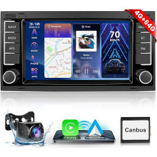 【4+64G】 Hodozzy Carplay Autoadio für VW Touareg 2004-2011 Transporter T5 Multivan 2004-2009 mit Navi/WiFi, 9 Zoll VW Autoradio 2 Din Bluetooth mit Android Auto/32 EQ/FM/RDS/SWC/USB+Rückfahrkamera