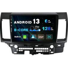 SXAUTO Android 13-6G + 128G, Octa-Core IPS Car Radio for Mitsubishi Lancer (2010-2016) - Carplay Android Car - Camera + Mic - 360-CAM DAB Steering Wheel Control WiFi Bluetooth Fast Boot - 2 DIN 10.1