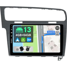 [4GB + 64GB] Android 13 Car Radio for VW Golf 7 Golf VII 2012-2020-[Integrated CarPlay/Android Car/DSP/GPS]-10.1 Inch IPS Screen DAB/Mirror Link/Bluetooth 5.0/AHD/360 Camera