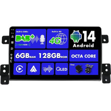 SXAUTO Android 13 [Built-in 4G LTE & DAB] - 6G + 128G - Car Radio for Suzuki Grand Vitara (2005-2015) - Dual Band WiFi - CarPlay Android Car - Camera + Mic - DSP Steering Wheel Control - QLED 9 Inch 2