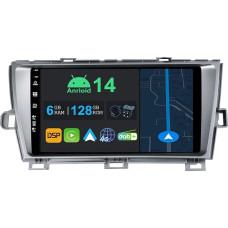 YUNTX 9 Inch Android 13 Car Radio with Sat Nav for Toyota Prius 2009-2015 | Octa Core | 6GB 128GB | Built-in 4G LTE | CarPlay & Android Car | DSP | DAB | QLED | Dual Band WiFi | Bluetooth 5.0 | GPS