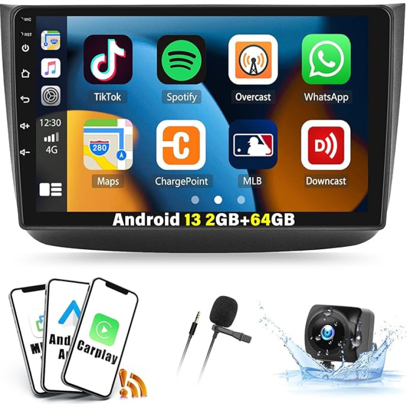 2G + 64G Android 13 Car Radio for Mercedes Benz Viano 2004-2011 and Vito 2010-2015 with Wireless Carplay Android Car, 10.1 Inch Screen with Bluetooth GPS/WiFi Mirror Link FM/RDS SWC + Rear View Camera