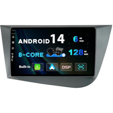 SXAUTO - 6G + 128G - Android 12 IPS Car Radio for Seat Leon MK2 (2005-2012) - Built-in Carplay/Android Car/DSP - LED Camera + MIC - DAB Steering Wheel Control Fast Boot 360-CAM WiFi - 2 DIN 9 Inches