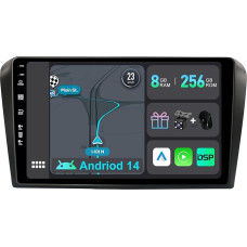 YUNTX [8GB + 256GB] Android 14 Car Radio for Mazda 3 (2004-2012)-[Integrated CarPlay/Android Car/DSP/GPS]-9 Inch IPS Touch Screen CAM+MIC-DAB/Mirror Link/Bluetooth 5.0/AHD/360 Camera/WiFi/USB/4G