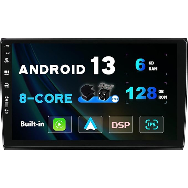 SXAUTO - 6G + 128G - Android 13 IPS Car Radio for Fiat Bravo (2006-2012) - Built-in Carplay/Android Car/DSP - LED Camera + MIC - DAB Steering Wheel Control Fast Boot 360-CAM WiFi - 2 DIN 9 Inches