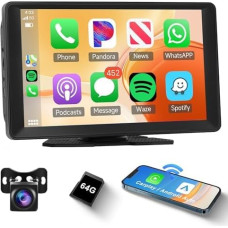 Rear View Camera 9 Inch Smart Player with Apple CarPlay Android Car Apple Airplay Support Memory Card Music Videos Support Rear View Camera