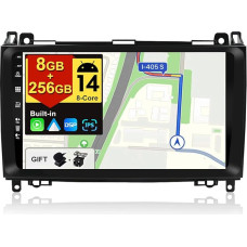 BXLIYER - [8G+256G] - Android 12 IPS Car Radio for Benz W169 W245 B160 B170 B180 B200 W639 Vito Viano W906 Sprinter - Wireless CarPlay/Android Car/DSP - Camera & Mic - 9 Inch 2 DIN - DIN SWC 36 0-CAM