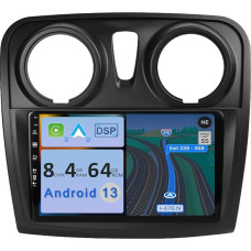 YUNTX [4GB + 64GB] Android 12 Car Radio for Dacia Sandero (2012-2017)-2 DIN [Integrated Wireless CarPlay/Android Car/DSP/GPS]-9 Inch IPS 2.5D Camera + MIC-DAB/Steering Wheel Control/360 Camera/BT