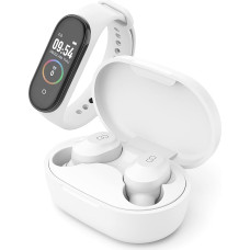 Ledwood Kepler Wireless Headphones + Activity Tracker - Touch Screen Headphones - Voice Support - Compatible with iOS/Android (White)