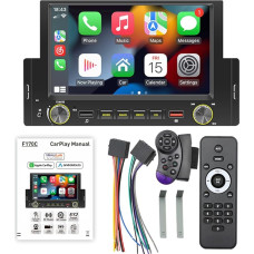 Apple Car Player Android Car 1 DIN Stereo Car Bluetooth 6.2 Inch Car Radio Touchscreen with FM Radio Mirror Link Three USB Ports 7 Colours Car Main Unit MP5 Player + SWC