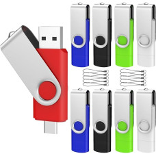 ABLAZE 16GB USB C Stick 10-Pack OTG USB 2.0 Type-C Memory Stick 16GB Dual Type-C Stick Compatible with iPhone 16/15, Android Smartphones, Computers, Tablets, Mac, iPad, PC