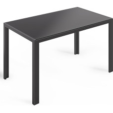 Bealife Tempered Glass Dining Table, 120 x 70 x 75 cm, Modern Kitchen Table with Metal Frame, Scratch-Resistant and Heat Resistant - For Kitchen, Living Room, Dining Room or Coffee Corner, Home Office