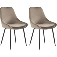 Vente-unique - 2 kėdžių komplektas - Velvetas ir juodas metalas - Taupe - Masuria