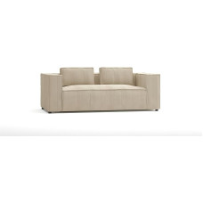 S-Style Möbel Nante Sofa 2 vietų sofa Svetainės sofa Lounge Couch su virvės užvalkalu Baldai Laisvai pastatoma pagalvė Sofos ir sofos Smėlio spalvos 196 x 92 x 64 cm