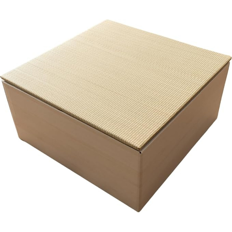 BJDesign Kvadratinis Tatami suoliukas ir pakelta platforma japoniško stiliaus Igusa Rush Grass Slab Wood Grain White 61x61x29.5cm Lengvai surenkamas patvarus 1 komplektas