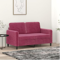 Brokky Loveseat 2 vietų sofa sofa 2 vietų lovos sofos gyvenamajam kambariui Sofa Loveseat Vyno raudona 120 cm Velvetas