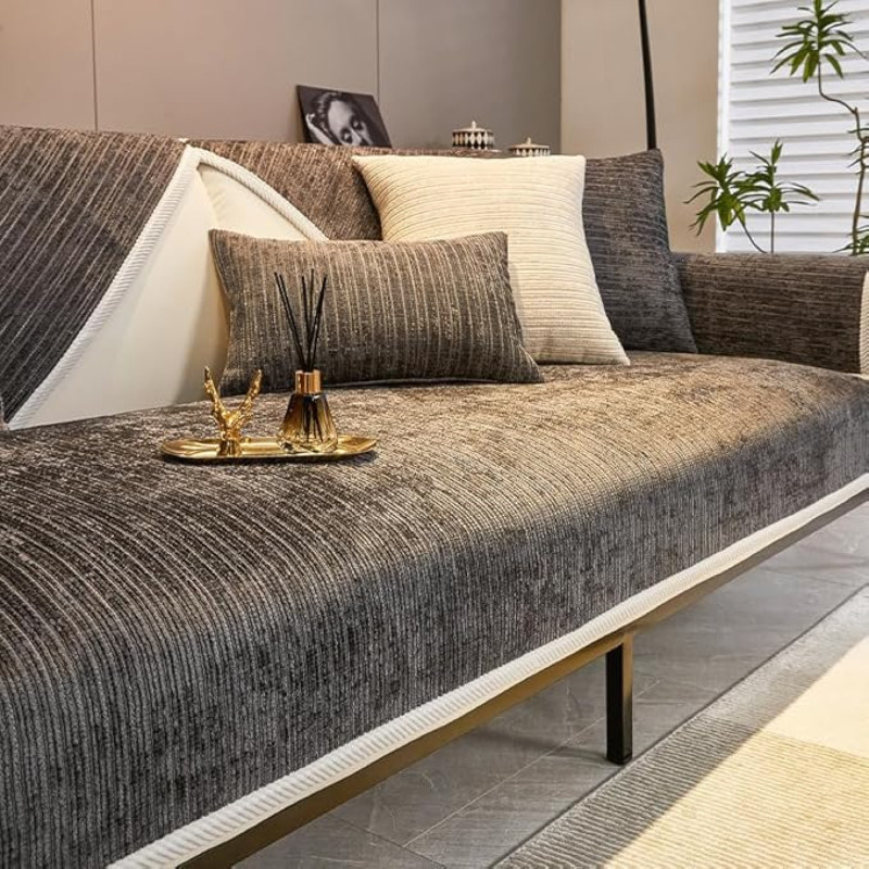 Juokingi pūkuoti sofos užvalkalai sofai, paprastas dryžuotas šenilinis apsauginis sofos užvalkalas nuo įbrėžimų, skalbiamas sofos apsauginis užvalkalas naminiams gyvūnams, neslystantis sofos užvalkalas, kietos tekstūros sofos užvalkalai,