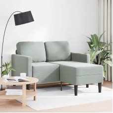 LAPOOH 4107069 Dvivietė sofa su šezlongu L formos šviesiai pilka 125 cm Velvet Lounge Sofa, Sofos ir sofos, Relax Sofa, Sofa svetainei