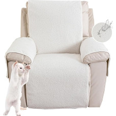 Sofos porankių dangteliai, fotelio apsauga, televizoriaus kėdės apsauginis dangtelis, neslystantis, atpalaiduojantis kėdės užvalkalas namams su vaikais ir naminiais gyvūnais šunimis (baltas, M (22 x 82 coliai) 56 x 207 cm)