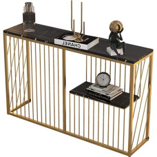 Axdwfd Virtuvės stalai Marmurinis konsolinis stalas, svetainės metalinis sofos stalas, siauras stalas, sieninis stalas, konsolinė spintelė, pasirenkamos spalvos Tabletės laikiklis (spalva : A)