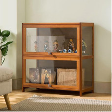 JFOZDM Display Cabinet, Multifunctional Dustproof Glass Display Case, Standing Glass Display Cabinet, Flap Cabinet Door Design, Sealed and Dustproof, Display Case for Offices, Bedrooms, Living Rooms