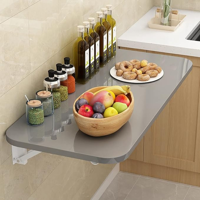 Sieninis sulankstomas stalas virtuvei ir skalbyklai - erdvę taupantis medinis sulankstomas stalas ir darbastalis - universalus tvirtas, idealiai tinkantis mažoms erdvėms