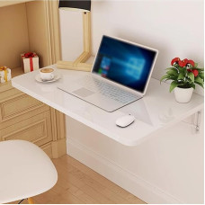 Klapptisch zur Wandmontage, platzsparender Laptop-Schreibtisch und Esstisch, 78,7 x 40,6 cm, schwimmende Frühstücksbar für Zuhause, Büro, Küche