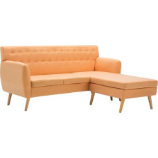 vidaXL L formos audinio oranžinis minkštas kampinis sofos kampas Sofa sofa kampinis sofos kampas Lounge sofa