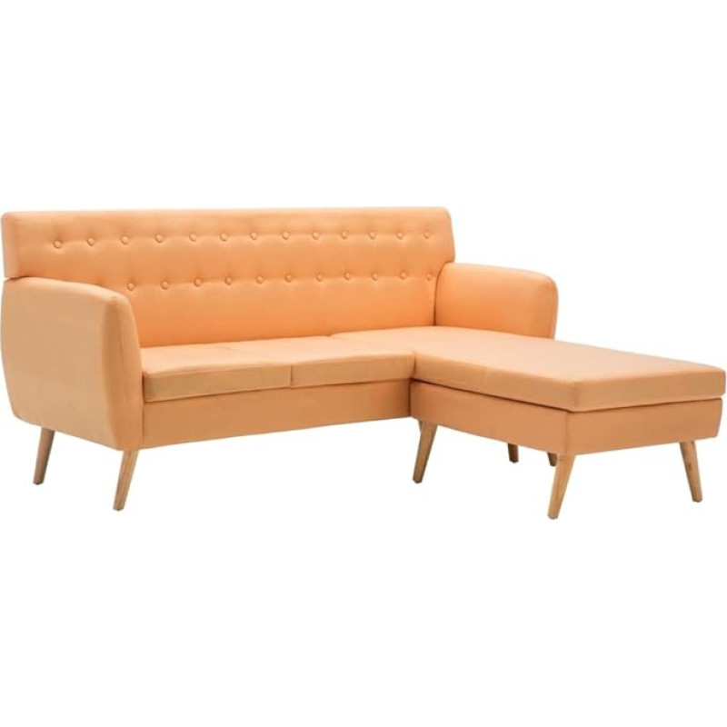 vidaXL L formos audinio oranžinis minkštas kampinis sofos kampas Sofa sofa kampinis sofos kampas Lounge sofa