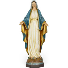 BC BUILDCLASSIC Dievo Motinos malonės katalikų statulėlė Mergelės Marijos figūrėlė altoriui religinė dovana motinai namų dekoras Rankomis dažyta 10,8 colių aukščio (elegantiška)