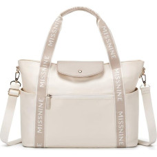 Missnine Tote Bag 15,6 colių nešiojamojo kompiuterio krepšiai Lengvi darbo krepšiai moterims Didelės talpos kompiuterio krepšiai biurui Kelionės, smėlio spalvos, 当代