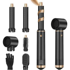 Sendowtek Karšto oro stiliatorius Airstyler Set 5 in 1, 1000W Multi Car Air Curling Iron plaukų džiovintuvas tiesinimo šepetys 3 Temp profesionalus plaukų stiliatorius Moterų garbanos apimties modeliavimo šukos