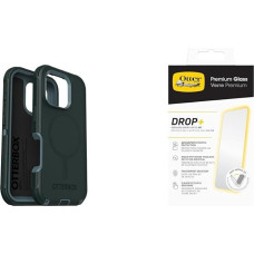 OtterBox Bundle Defender Series MagSafe Case for iPhone 16 Pro, Shockproof, Drop-Proof, Extremely Robust, Protective Case, Green & Premium Glass Screen Protector
