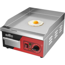 CROSSON Commercial Grill Plate Electric 2000 W, Electric Grill Plate Stainless Steel 36 x 40 cm Adjustable Temperature from 60 - 300 °C, Includes Spatula, for Restaurant