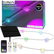 30 m Solar Permanent Outdoor Light, Smart RGB Plus IC Outdoor Lights for Home, App/Remote Control String Light, Work with Alexa, IP67 Waterproof LED Strip for Christmas, All Holiday Decoration