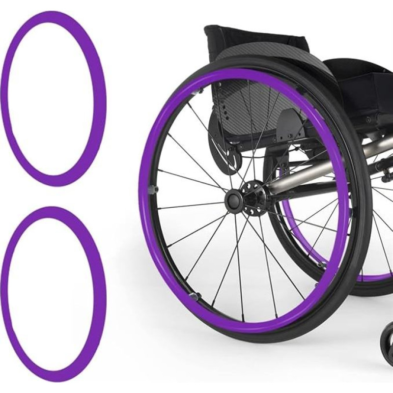 UYSELA 1 Paar Felgenhüllen aus Silikon für Rollstuhl, rutschfest und verschleißfest für eine bessere Haftung und Traktion, 24 Zoll, Violett