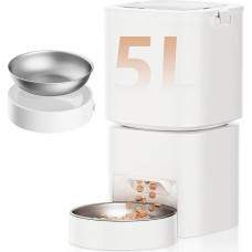DUDUPET automatinė kačių šėrykla, 5 l talpos, išmanusis kačių ėdalas, paprasta naudoti, 1-10 kartų per dieną, šėrykla katėms ir šunims
