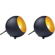 Reality Leuchten Billy R50101032 Table Lamp, Metal Black Matte / Gold, E14 Socket, 14 x 15 x 15 cm (Pack of 2)