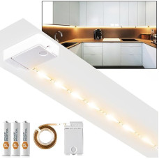 Luminoodle Click – Innovative LED Underbody Light – 1 m – incl. Batteries – Light Strip for Cupboard, Pantry, Kitchen, Bathroom – Self-Adhesive LED Strip – Pleasantly bright – Wireless