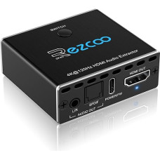 8K@60Hz 4K@120Hz HDMI2.1 garso išvestis 2 in 1 Out,48 Gbps,HDCP 2.3, SPDIF 5.1Ch,L/R 2.1Ch,Palaiko,ARC TV programos,VRR,ALLM,HDCP Bypass,HDR,Vision Atmos,Garso juosta,Vaizdo plokštė