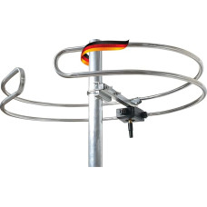 SCHWAIGER radijo antena FM žiedinė dipolinė antena Radijo imtuvo analoginė stogo antena 87,5-108 MHz su simetrijos siųstuvo stiebo spaustuku 32-60 mm iš anksto sumontuota aliuminis