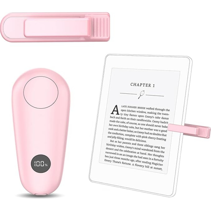 RF Fernbedienung zum Lesen für Kindle Paperwhite Oasis Scribe,Seitenwenden für Phone, iOS Android Tablets, Fernbedienung Phone, Kamera Videoaufzeichnung (Rose kleiner Clip)