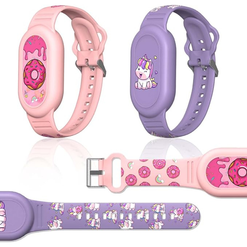 2 pakuotės silikoninis apyrankės dėklas, skirtas Samsung Galaxy SmartTag2 (2023), vaikams, Samsung Galaxy SmartTag2 IP53, apsaugantis nuo praradimo, GPS sekimo, reguliuojamas, mielas, animacija, 2 pakuotės, silikonas