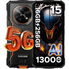 DOOGEE Fire 7 5G Android 15 Lauko mobilusis telefonas be sutarties 13000 mAh Dimensity 6300 256GB + 16GB Lauko išmanusis telefonas 64MP AI kamera, 6,6 colių IPS ekranas, 3 kortelės Dual 5G SIM/IP68/GPS