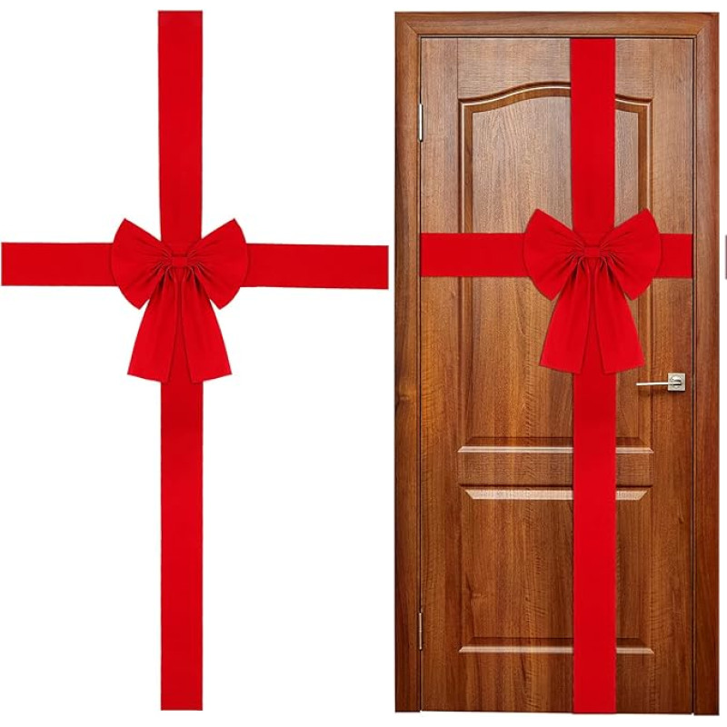 WILLBOND Kalėdų lankas spintos durims, didelis raudonas lankas, kalėdinis vainikas, lankas, kalėdinės eglutės lankas, festivalis, pakuotė, židinys, priekinės durys arba vakarėlio reikmenys