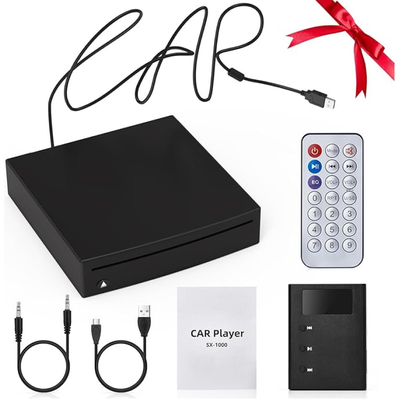 Lnopever CD grotuvas automobilinis USB prievadas, USB 2.0 sąsajos automobilinis radijo imtuvas CD/DVD indų dėžutės grotuvas išorinė stereo sistema, išorinis diskas nešiojamajam kompiuteriui, kompiuteriui, televizoriui, suderinamas su 